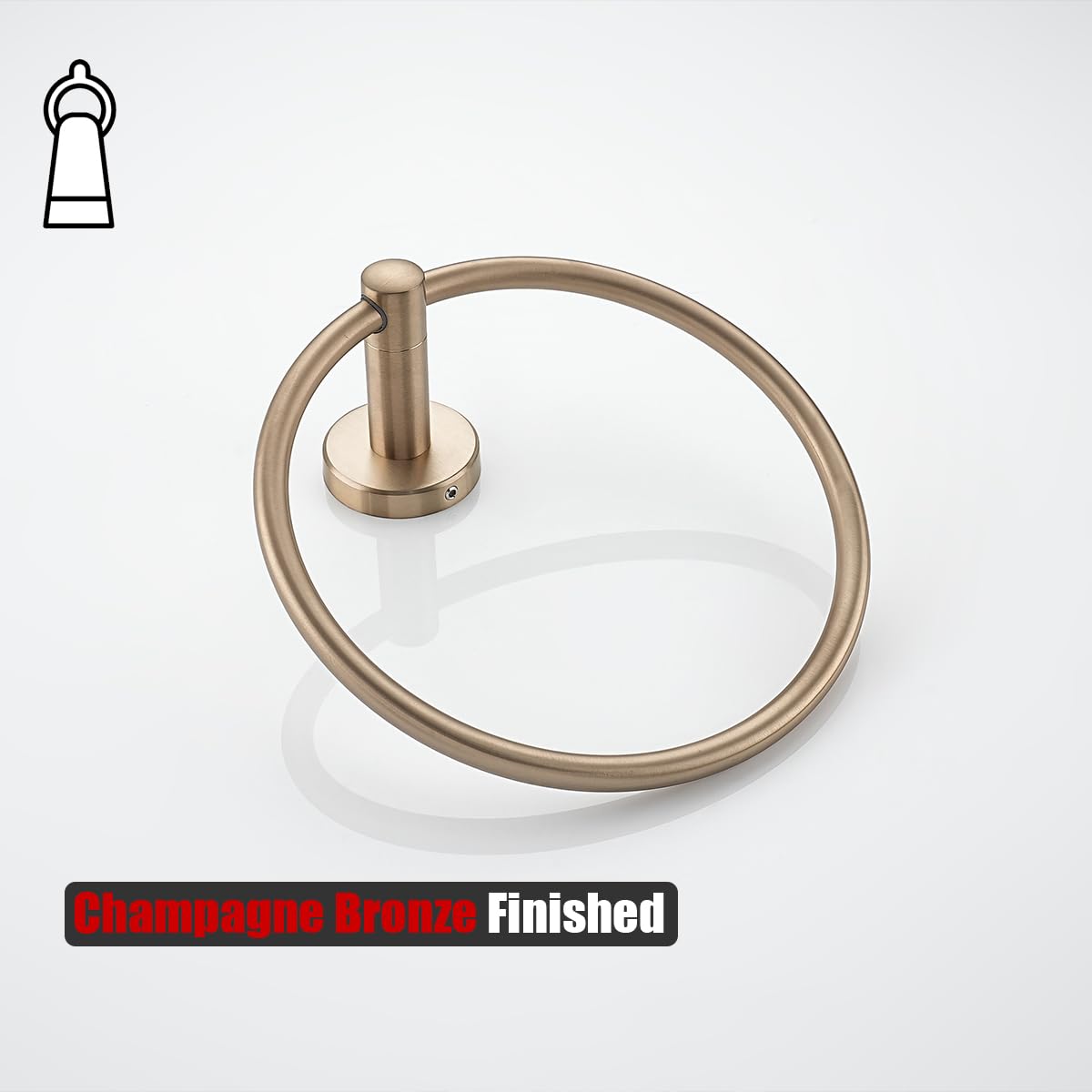 JQK Towel Ring Champagne Bronze, 304 Stainless Steel Hand Towel Holder for Bathroom Wall Mount, TR130-CB