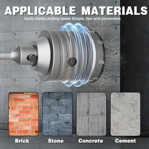 1-3/16" Concrete Hole Saw, 30mm Masonry Hole Saw, with 110mm SDS Plus Shank Connecting Rod for Concrete Brick Cement Stone Wall Drilling Home Improvement