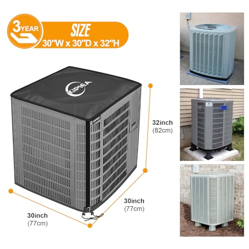 Kipiea 2-in-1 Outdoor AC Unit Cover 30"W x 30"D x 32"H Waterproof Mesh & Top