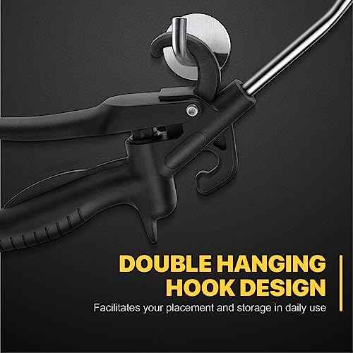 High Volume Air Blow Gun with Rubber Guard Air Flow Nozzle, Industrial Household Air Blower Gun Angle Bent Jet Nozzle, Air Gun for Compressor Pneumatic Tool for Dust Cleaning Car Detailing