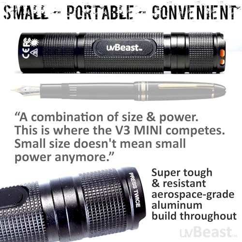 UVBeast V3 365nm Mini UV Flashlight Portable Black Light