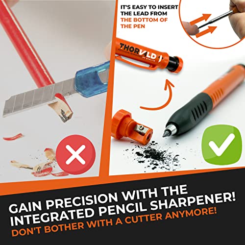 THORVALD 6-in-1 Carpenter Square with Pencil - 7 Inch Precision Multi-Tool for Woodworking
