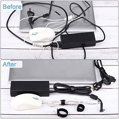 60 PCS 6 Inches Reusable Cable Ties, Adjustable Cord Straps Wire Organizer Cord Wrap and Hook Loop Cable Management