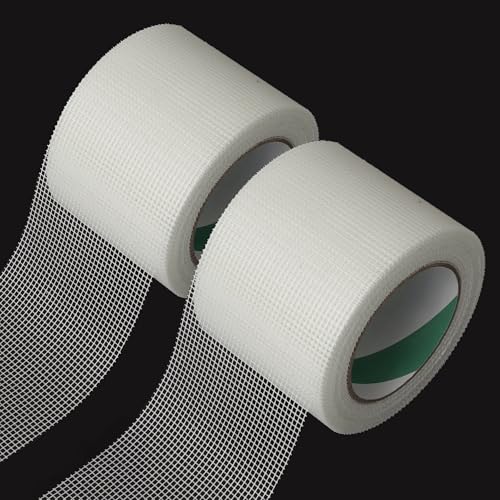 2 Rolls Drywall Repair Joint Tape, 2 Inch x 164FT, Self-Adhesive Drywall Mesh Patch for Crack Repair (2)