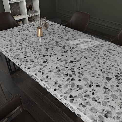 AbaBoorty 88"X15.8" Stone Granite Terrazzo Contact Paper Dirty Grey Terrazzo Wallpaper Waterproof Marble Wall Paper Peel and Stick Countertops for Kitchen Bathroom Counter Tops Table Viny Film Roll