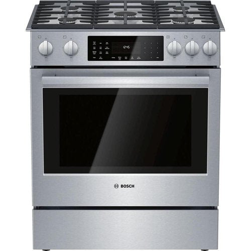 800 Series 30 in. 4.6 cu. ft. Slide-in Dual Fuel Range with Self-Cleaning Convection Oven in Stainless Steel