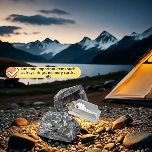 Weatherproof Fake Rock Key Hider - Discreet Outdoor Security Container