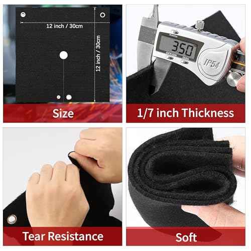 kaidun Welding Blanket Fireproof, 12'' x 12'' Opening Shape Heat Shield Mat for Plumbing Brazing Soldering Copper Pipe, Fire Flame Resistant Cloth Rag, Solder Plumbers HVAC Torch Protector