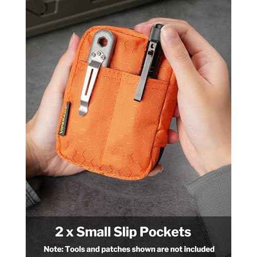 VIPERADE VE31 Small EDC Pouch, Men's Pocket Organizer, Small EDC Organizer Multitool Pouch for Camping/Hiking/Bushcraft (Orange)