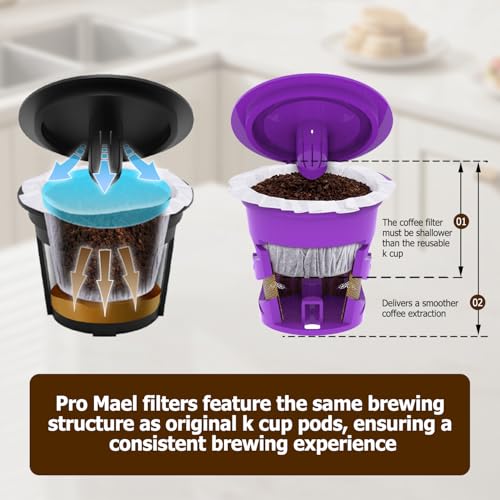 Pro Mael White Disposable K Cup Paper Filters 360 Count for Keurig 1.0 & 2.0
