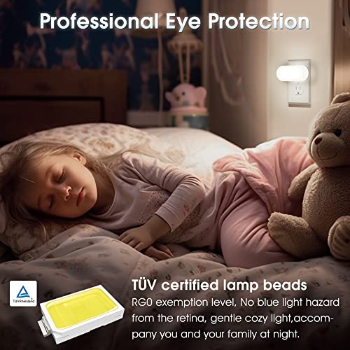 DORESshop LED Night Light 2 Pack Dusk to Dawn Wall Plug-in with Dimming, Daylight White