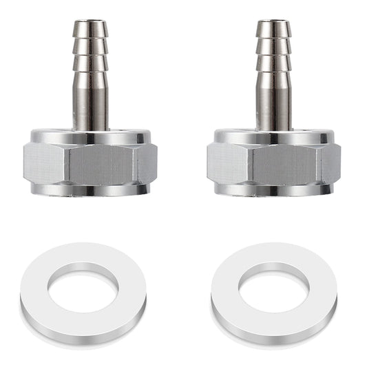 MRbrew Keg Coupler Barb Connector, Homebrew Kegerator Sankey Couplers O.D 1/4'' Chrome-Plated Brass Liquid Beer Line Tailpiece Nipple Fitting with Sealing Gasket Washer and G 5/8 Thread Hex Nut