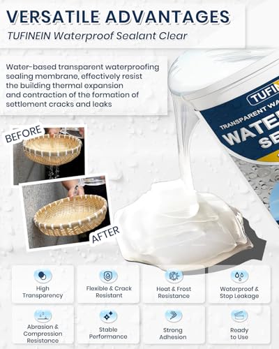 TUFINEIN 35 Oz Invisible Waterproof Sealant - Indoor & Outdoor Waterproof Coating