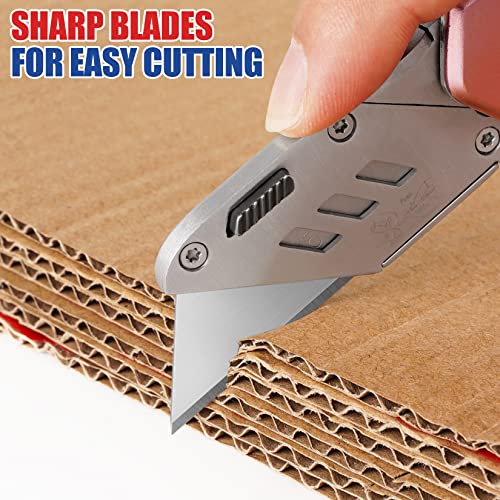 DIYSELF 50 Pack Utility Knife Blades, SK5 Steel Box Cutter Blades