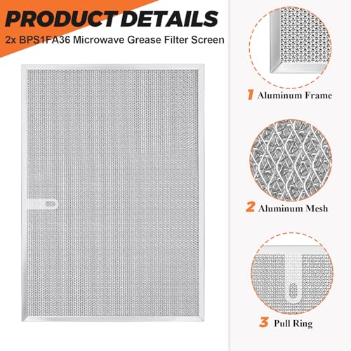 Beaquicy BPS1FA36 2-Pack Range Hood Filter 11-3/4" x 17-1/4" x 3/8" Fit 36" Allure WS1/WS2