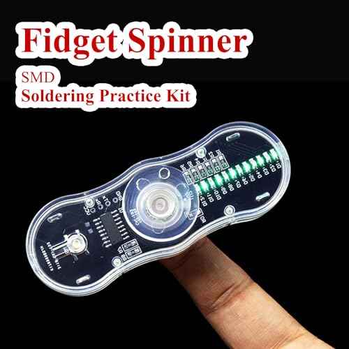 ISolderStore LED Rotating Gyroscope DIY Kit 2 Leaves Gyroscope SMD Soldering Project Soldering Practice Kit Electronics Kit for Students