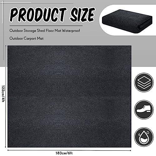 Haull 6 x 4 ft Waterproof Shed Floor Mat - Anti-Slip Ground Protection for Backyard and Patio