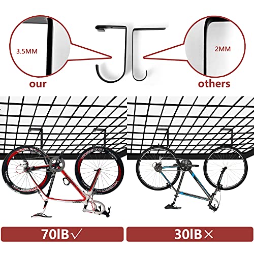 6-Pack Storage Hook for Garage Ceiling Rack & Wall Shelves, Alloy Steel, 70lbs Capacity, Black