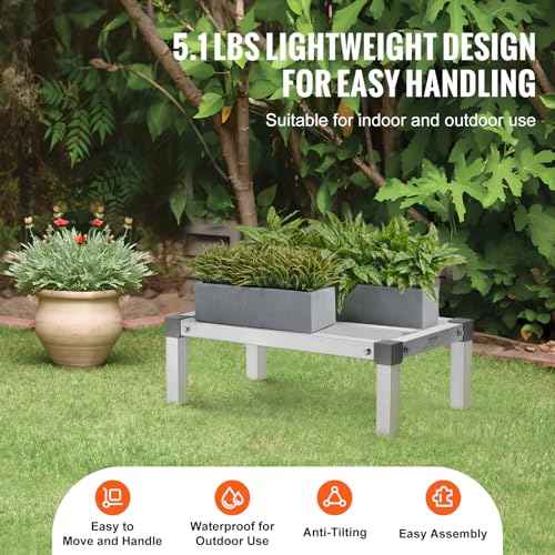 VEVOR Aluminum Dunnage Rack, 24¡± x 14¡± Commercial Food Floor Rack, 8¡± Off the Floor, 1000 lbs Capacity Adjustable Aluminum Storage, for Storage in Restaurants, Kitchens, Garages and Vehicles