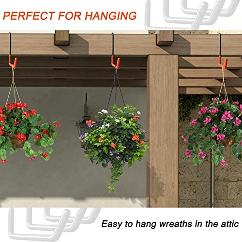 HUPBIPY Black Rafter Hook Hanger Set for Garage & Home Organization - Heavy Duty Steel, Non-Slip Coating, 6 Pack
