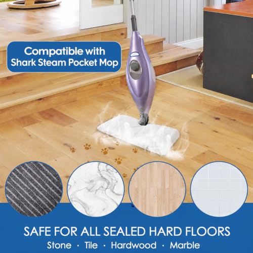 MXZONE 4-Pack Short Plush Steam Mop Replacement Pads for Shark S3501/S3601, 12.5 x 7 in