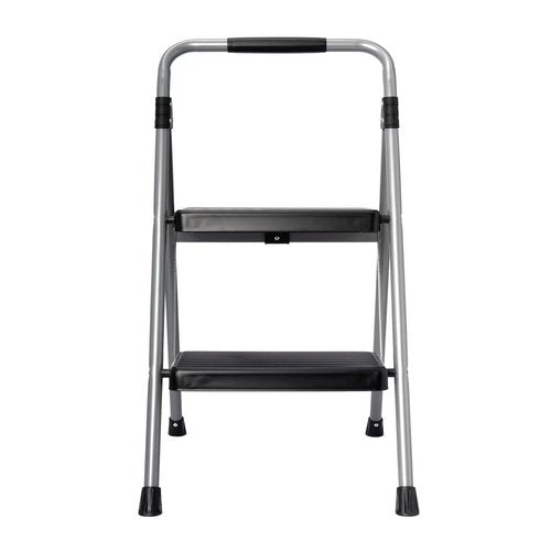 Foldable 2-Step Ladder,Steel Large Platform for Adults,Portable Small Folding Step Stool with Handle and Wide Anti-Slip Pedal,Safety Design for Home & Work & Indoor &Outdoor & Kitchen