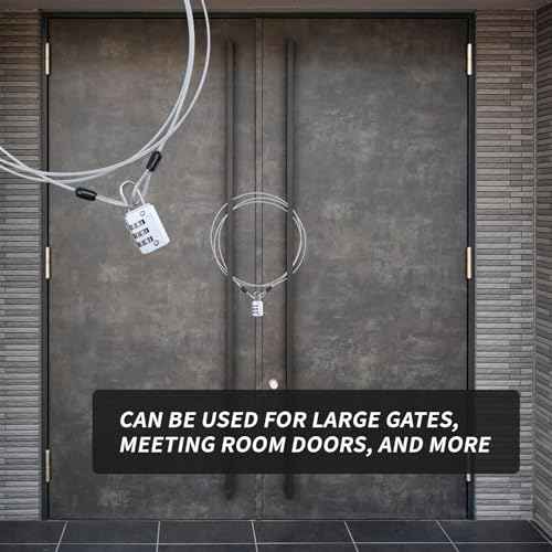 Cable Lock Double Loops 6.6Ft Long Silver Security Cables with Lock, Bike Locks Cables 2.5mm Braided Steel Coated Safety Cable Wire for Luggage,Outdoor, Clothesline (2 Pack)