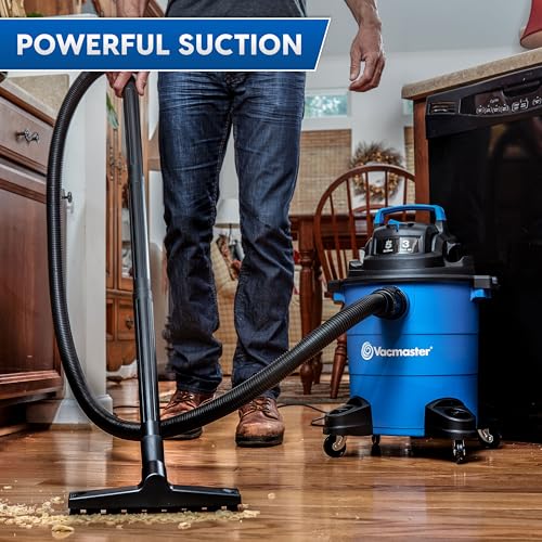 Vacmaster 5-Gallon Wet Dry Vacuum Cleaner with 3 Peak HP, Blue