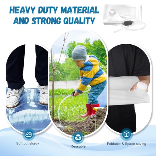 3 Pack 40 Gallon Foldable Water Storage Bladders Reusable Emergency Water Bags