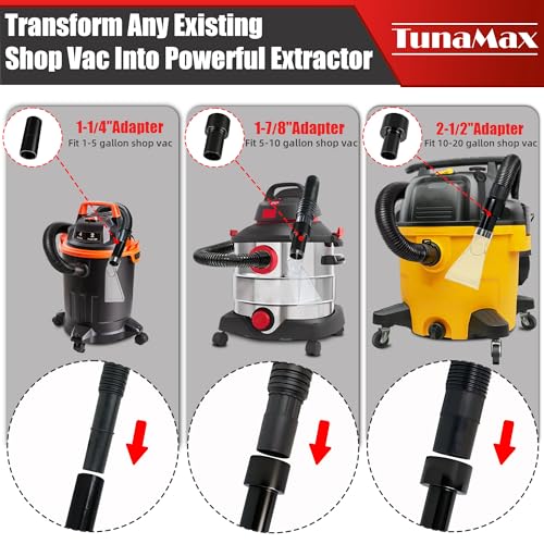 TunaMax Small Shop Vac Extractor Attachment - Clear 3-Adaptor Extraction Head