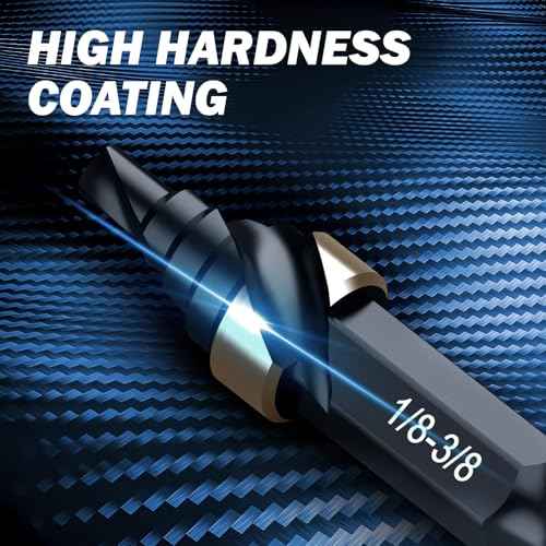 THINKWORK HSS Single Size Step Drill Bit, HSS Step Drill Bit 3/8", Unibit, 1/4" Shank Step Bits for Soft Metal, Steel, Wood, Plastic