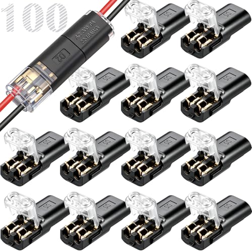 Seamaka 100 Pcs D2 Quick Connect Wire Connectors 18-22 AWG for Electrical Wiring