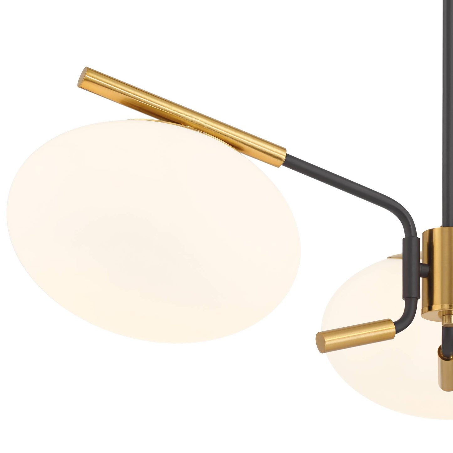 Possini Euro Design Possini Euro Gwynn 26 1/2" Black and Gold 3-Light Modern Chandelier