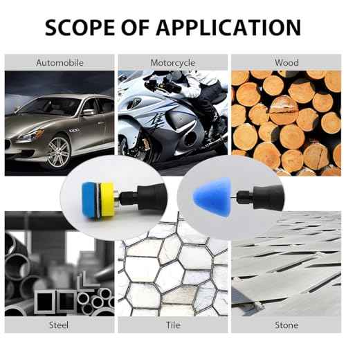 16PCS Mini Buffing Polishing Pads, Car Detail Sponge Buffing Mini Polisher Wool Pads for Rotary Tools, Auto Waxing Detailing Kit for Cordless Electric Drill Wheel Hub Cleaning