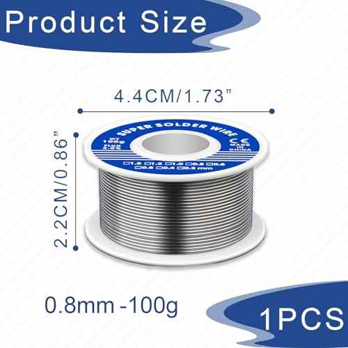 Soldering Wire 0.8mm, 63-37 Tin Lead Rosin Core Solder Wire, 100g Electrical Solder for Repair and DIY of Electronic Electric Electrical Soldering Components