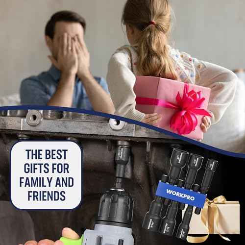 WORKPRO 6 PCS Magnetic Nut Driver Set, Metric & SAE, 1/4" Hex Shank, Drill Socket Set, Impact Driver Bit Set, 1/4¡± to 9/16¡±, Chrome Vanadium Steel