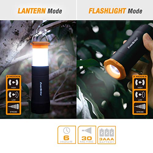 EverBrite 2-in-1 Mini Lanterns and Flashlights with 3 Modes, 2 Pack Portable Outdoor LED Zoomable Torches, Camping Essentials for Hurricane, Hiking, Night Walking, Emergency