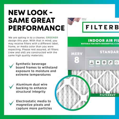 Filterbuy 16x25x1 Air Filter MERV 8 (MPR 700) Dust Defense Replacement (4-Pack), Electrostatic Pleated HVAC AC Furnace Filters, Made in USA (Actual Size: 15.50 x 24.50 x 0.75)