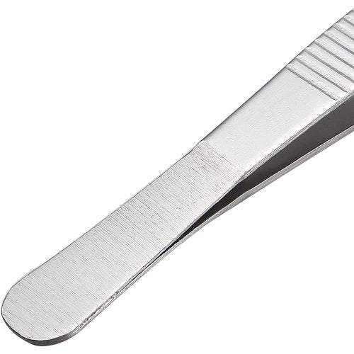MMOBIEL 2 Pcs Stainless Steel Tweezers 12cm / 5inch with curved Serrated Tip Professional Multi Purpose Tongs Tool for Industrial work, Laboratory Use, Gardening, Cooking