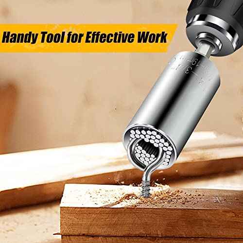 Stocking Stuffers for Adults Men, Super Universal Socket Tools Gifts Socket Set with Power Drill Adapter(7-19 Mm) Christmas Gifts for Men Dad Handyman Husband Him, Cool Gadgets
