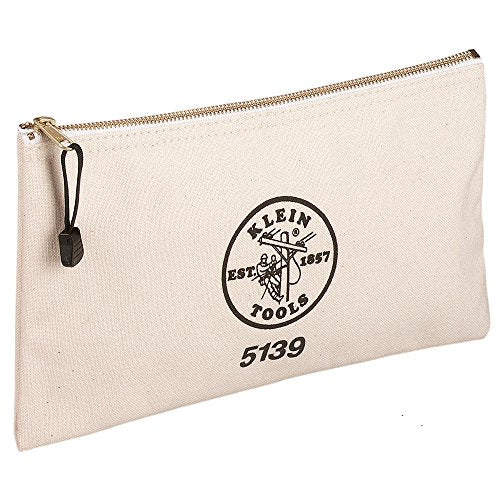 Klein Tools Canvas Zipper Bag 12.5-Inch Heavy Duty Tool Pouch