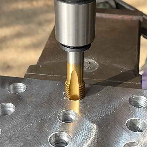 Burkit M10 X 1.25 Spiral Point Tap, HSS Titanium coating Spiral Point Plug Threading Tap M10 x 1.25