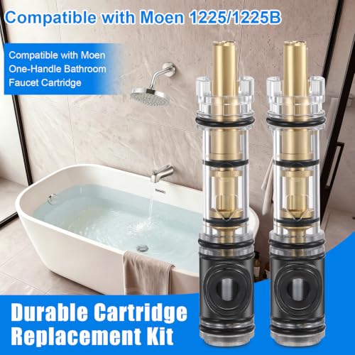 Enhon 2 Pack Shower Cartridge Replacement for Moen 1225 / 1225B - Easy Install, Durable Faucet Repair Kit