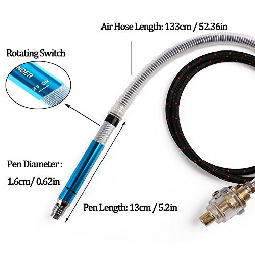 Valianto 1/8" Micro Air Die Grinder 58000 RPM Pneumatic Pencil Grinder