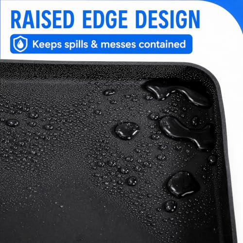 Fasmov Mini Fridge Mat with Raised Edges 24x24x0.8 in – Silicone Floor Protector for Spills