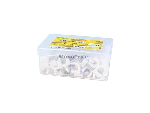 Monoprice Circle cable clips with steel nail, 10mm, 100pcs/Pack