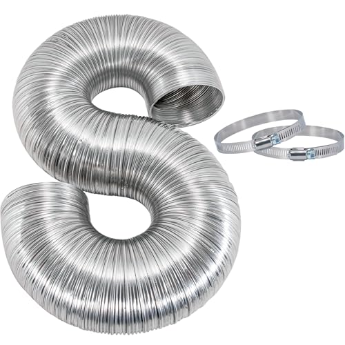 Eastman ArmorFlex 8 ft Dryer Vent, Semi-Rigid Aluminum Duct with Clamps - 69028