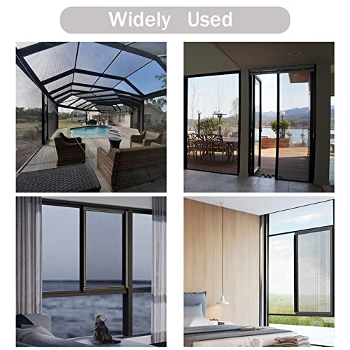 SAKURRY 48'' x 99'' Fiberglass Window Screen Replacement Kit with Roll Tool & Spline - Black