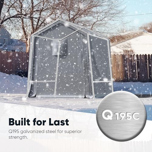 Quictent 6x8FT Waterproof Outdoor Storage Shed with Roll-up Doors & Ventilation