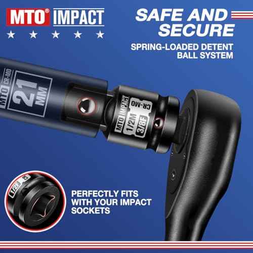 MTO 2-Piece Impact Socket Adapter and Reducer Set, 1/2" Female to 3/8" Male Reducer, 3/8¡± Female to 1/2¡± Male Adapter, Chrome Molybdenum Alloy Steel